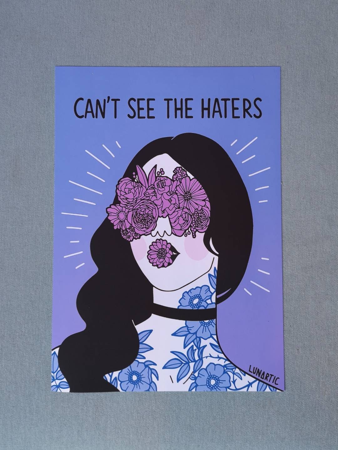 Can't See the Haters print A4 Etsy