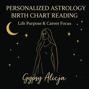 Lectura personalizada de la carta astral astrológica / Propósito de vida y enfoque profesional / PDF digital / Gypsy Alicja