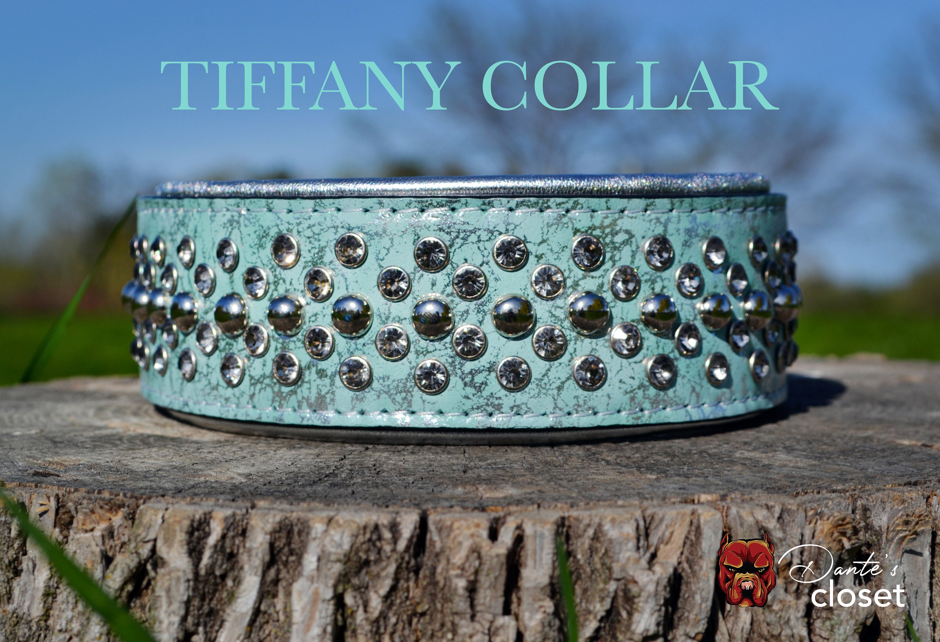 Luxury Barkfest at Tiffany's Blue Rhinestone Pet Collar