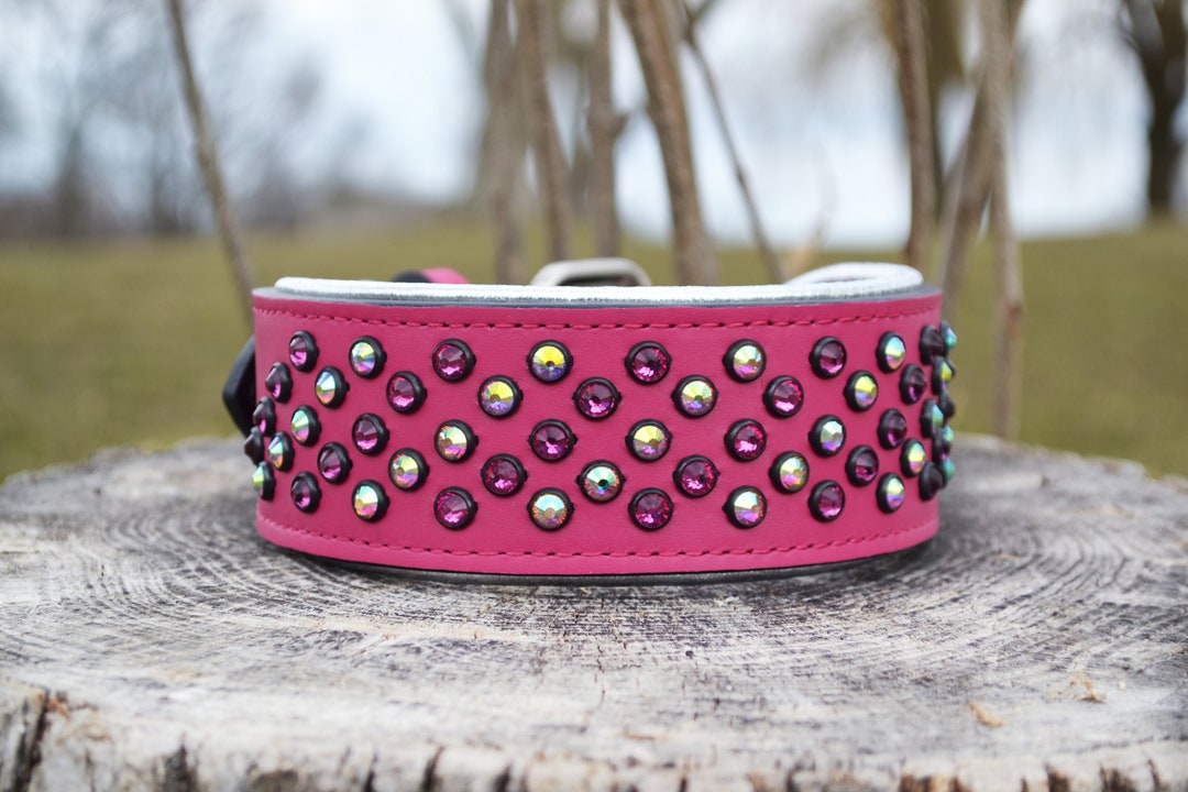 Cotton Candy Dog Collar / Pink Diamond Dog Collar / Custom Leather Dog