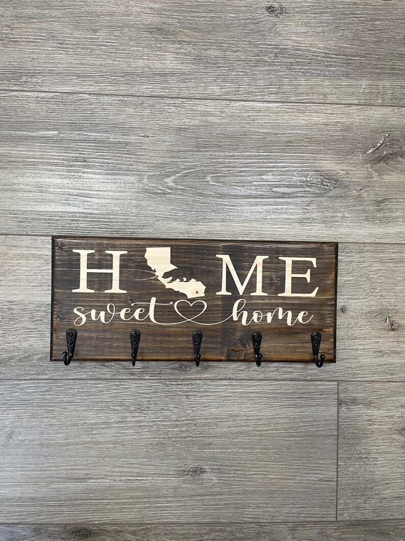 State Key Rack Home Sweet Home, Home State Key Holder, Home State - Etsy