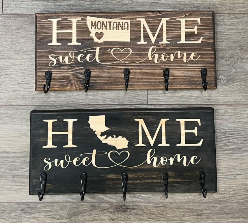 State Key Rack Home Sweet Home, Home State Key Holder, Home State - Etsy