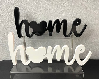 Mickey Home, Home Sign, Home Decor, Wooden Sign, Disney, Mickey Mouse, Home, Welcome Sign, Standing Word