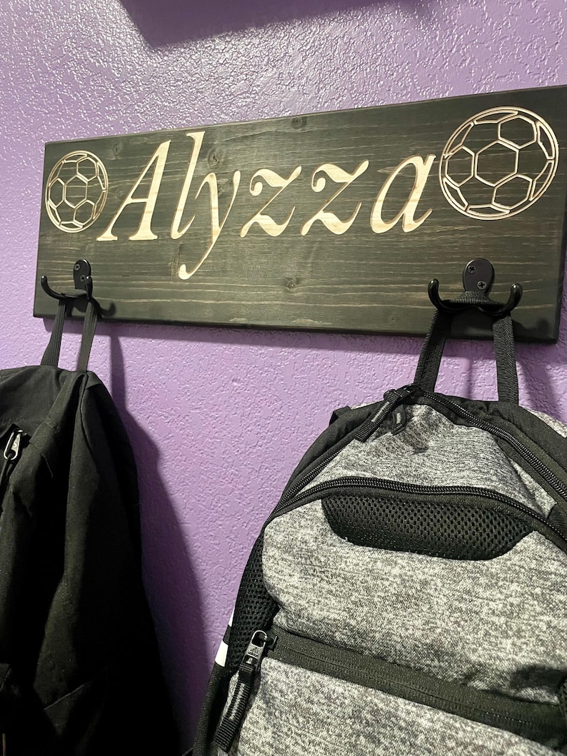 Backpack Holder, Personalized Wooden Sign, Custom Wooden Sign, Wooden ...