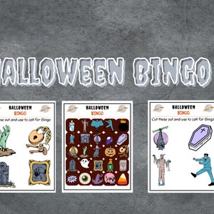 Halloween Bingo Spielkarten- Druckbare Instant Download