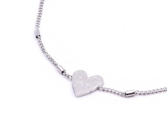 Silver Heart Charm Bracelet