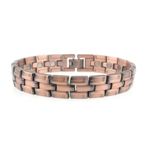 Copper Magnetic Bangle with Chain Style Band and 20 Magnets