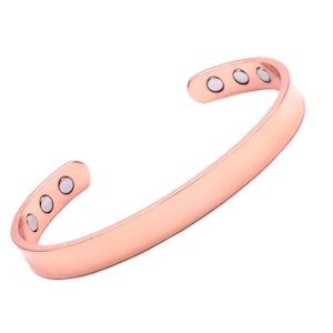 Copper Magnetic Bangle with a Plain (LARGE) Band