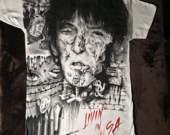 Rolling Stone's Keith Richards Hand-Painted Shirt by Famous Airbrusher Jurek Zamoyski 1985