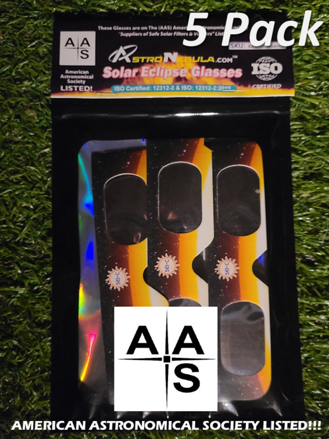 ISO Eclipse Glasses 5-Pack, NASA & AAS Approved