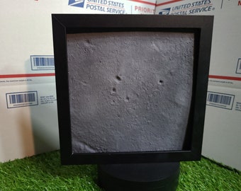 Apollo 11 Framed Moon Surface Art, Lunar Decor, Space Wall Art