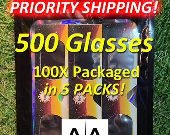 Priority Shipping 500 Solar Eclipse Glasses in 100x 5 Packs Bulk lot (AAS) Listed! ISO & C E Certified