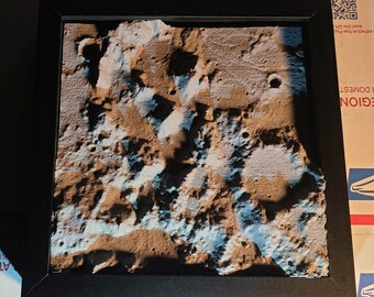 Apollo 17 Lunar Landing Site 3D Print – Framed NASA Topography Art