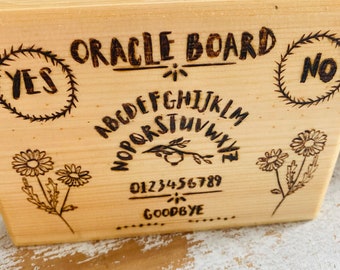 Ouija Brett Wanddekoration WandKunst Holz Plakette original handgemacht Pyrografie gebrannt Hexen Geister Unikat Schlafzimmer Küche Geschenk Bitrthday