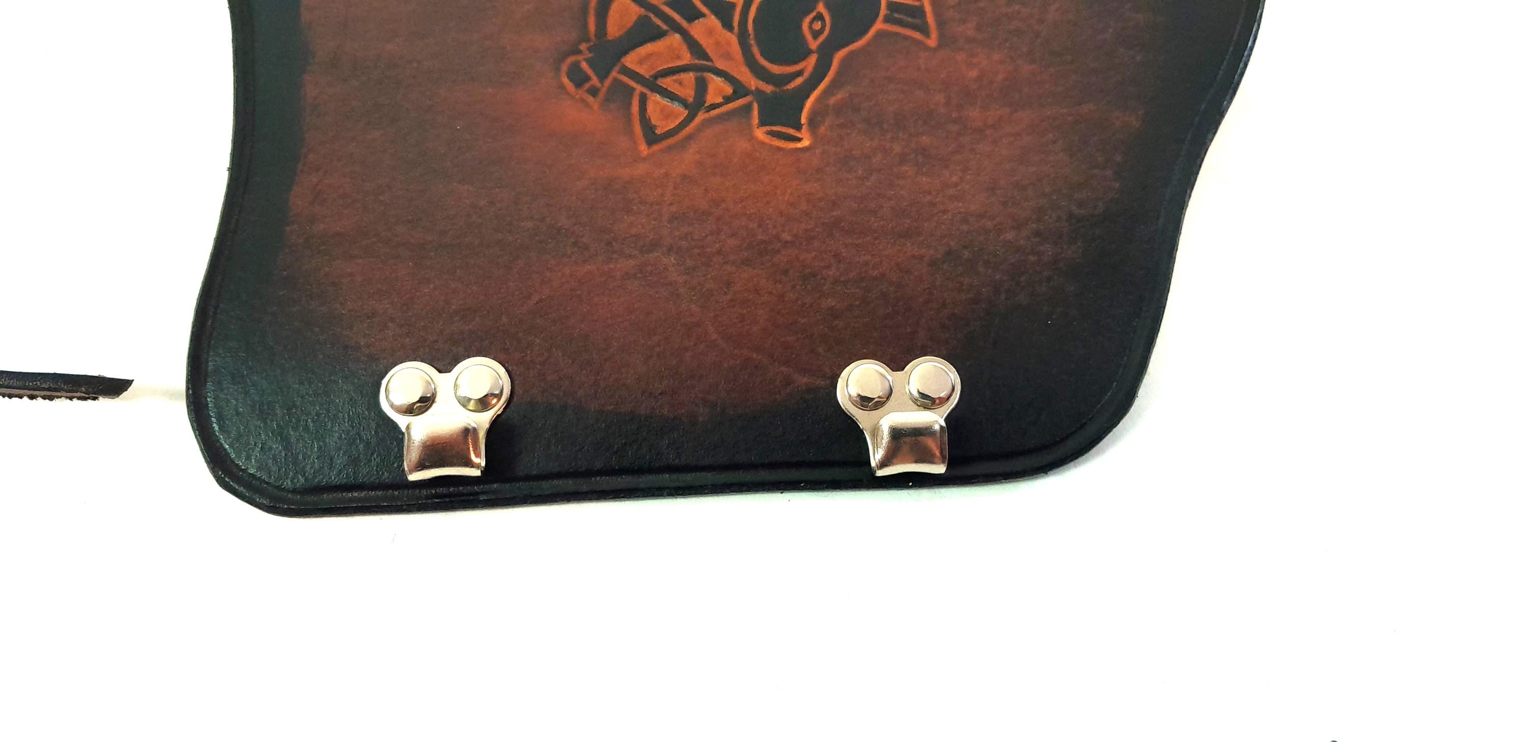 Protège-bras De Tir à L'arc Cuir Marron - Motifs Poinçonnés Vikings - Taille M - Neuf