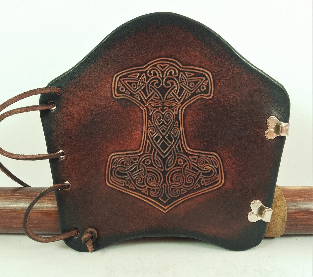 Armguard Bow Cuff Thor's Hammer Leather Brown Archery Traditional