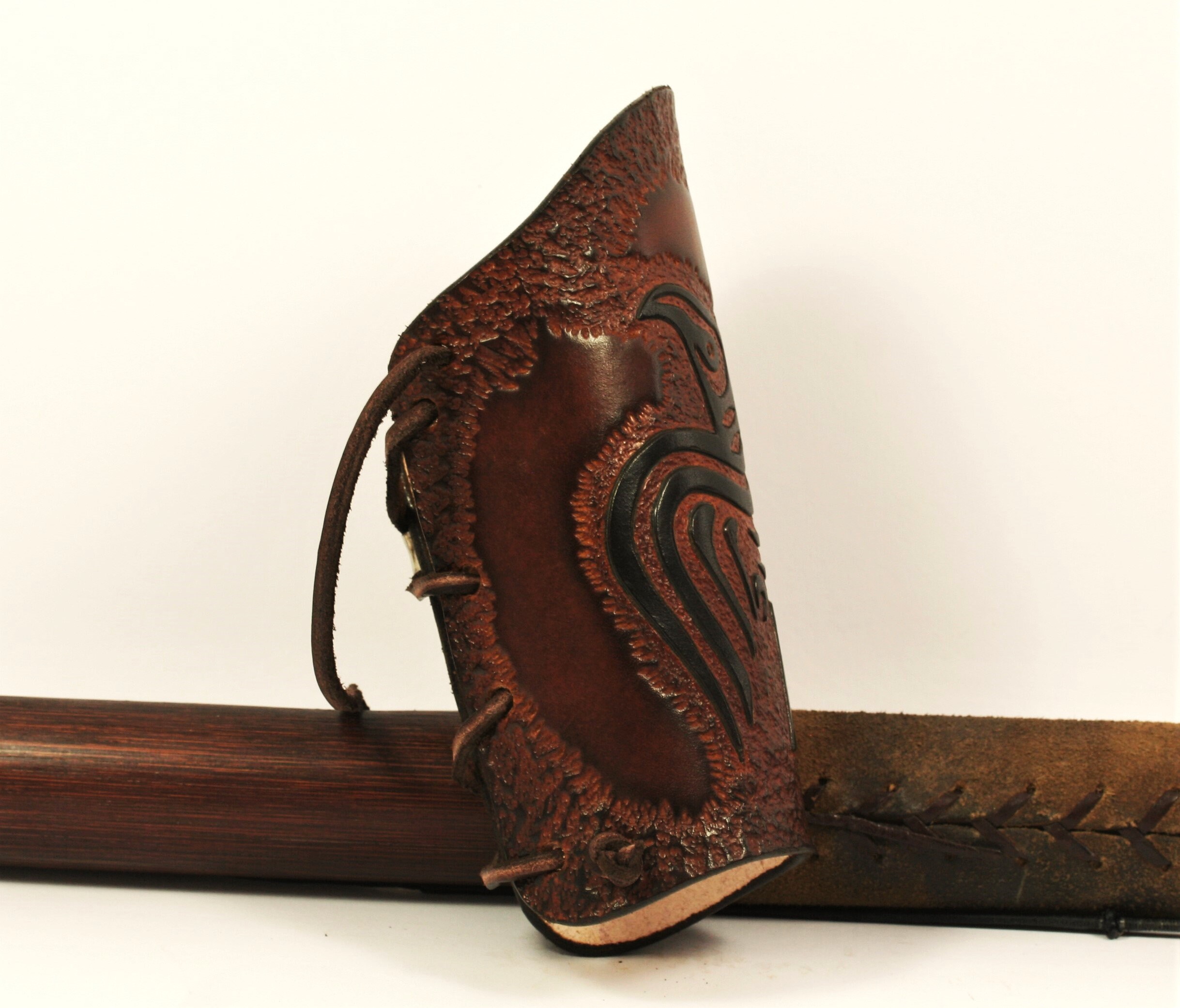 Armstulpe Modell "Asgard" - Leder Punziert Armschutz Wikinger Larp