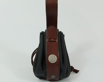 Bag Talersack Odin protection leather brown belt leather bag Viking bag runes coin purse Odin medieval handwork