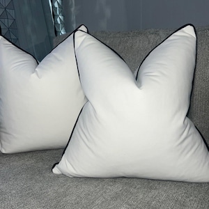 Cojín blanco y negro, funda de cojín de terciopelo, cojín de ónix de lujo, cojines decorativos, cojines negros, cojines suaves, ribete negro