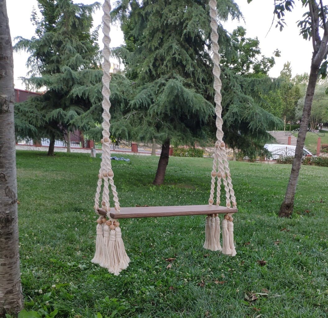 Columpio Jardin Exterior Columpio De Madera Para árbol Paulownia