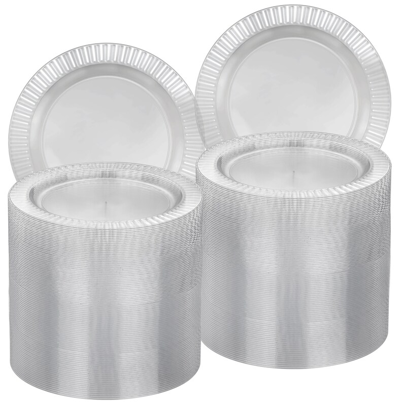 100 Pack Clear Fancy Plastic Plates Heavy Duty Elegant Etsy