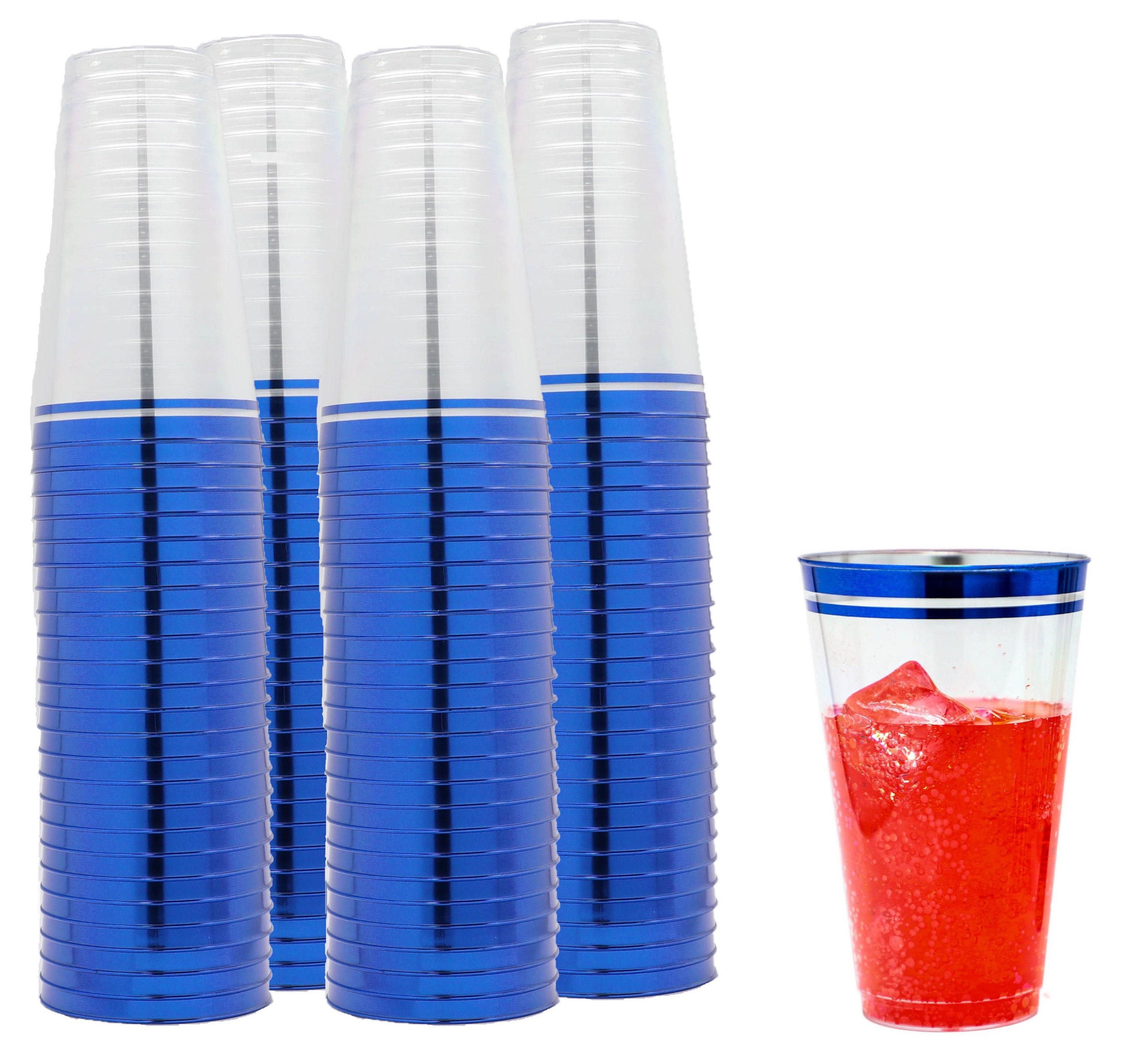 Premium 16 oz Red Blue Plastic Disposable Drinking Cups 100 count Party  Large US