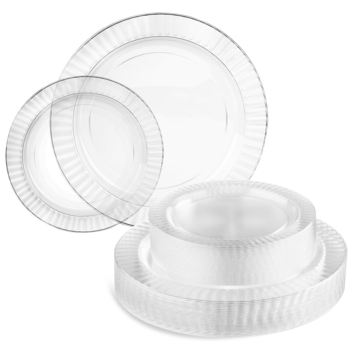 50 Piece 25 Sets Premium Clear Plastic Plates 25 Dinner / Etsy