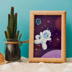 Astronauta Unicornio - Impresión de arte - Ilustración infantil