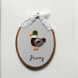 Personalized Needle Felted Nursery Decor, Handmade Embroidery 7&quot; Hoop Wall art,