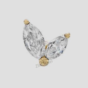 Sparkling Timeless Earrings toi et moi marquise Diamond Threaded Stud Earring, 14k gold helix earring, cartilage flat back stud earring 16g