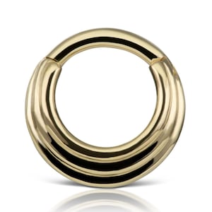8 MM Hiranya Hoop Earring clicker ring 14k solid gold hoop earring for Septum or Daith piercing everyday wear septum piercing for Women Gift