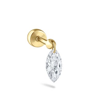 Unieke ooraanzet 14g 16g 18g plaksteen met schroefdraad, Hailey enkele zwevende marquise diamant draperie helix-stekkerpiercing