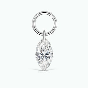 7 mm marquise diamanten bedel enkele marquise diamanten oorbellen druppel toevoegen voor hoepel Nieuwste fijne sieraden drijvende diamanten bedel