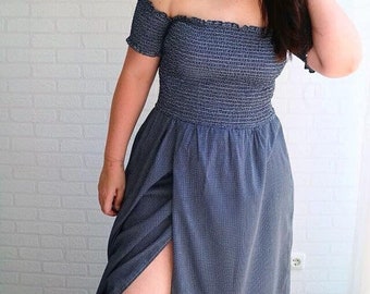 Shirred Boho Dress Sewing Pattern: XXS-4XL, Video Tutorial (PDF Pattern)