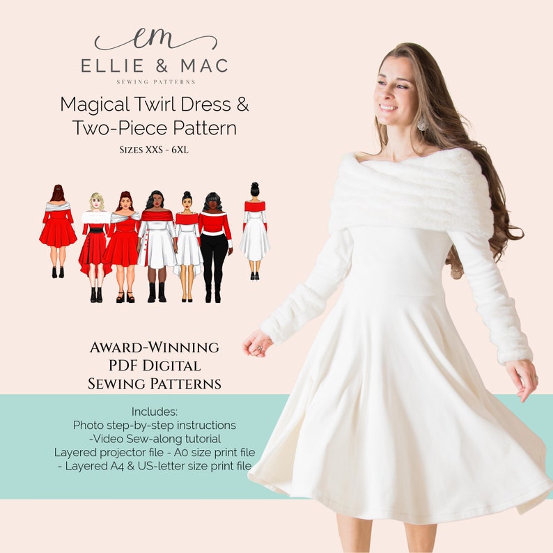 Digital PDF Sewing Pattern Video Tutorial for Twirl Dress Etsy