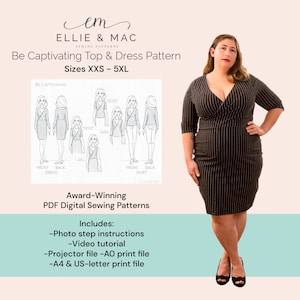 Be Captivating Dress & Top Sewing Pattern: XXS-5XL (Instant Download PDF)