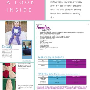 Digital PDF sewing pattern video tutorial for stuffy ball 2 sizes Projector A4 A0 US letter files Ellie and Mac Bean bag pattern image 3