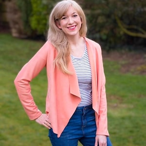 The Established Cascading Blazer Jacket | PDF Sewing Pattern | XXS–8XL | Beginner-Friendly Knit Blazer