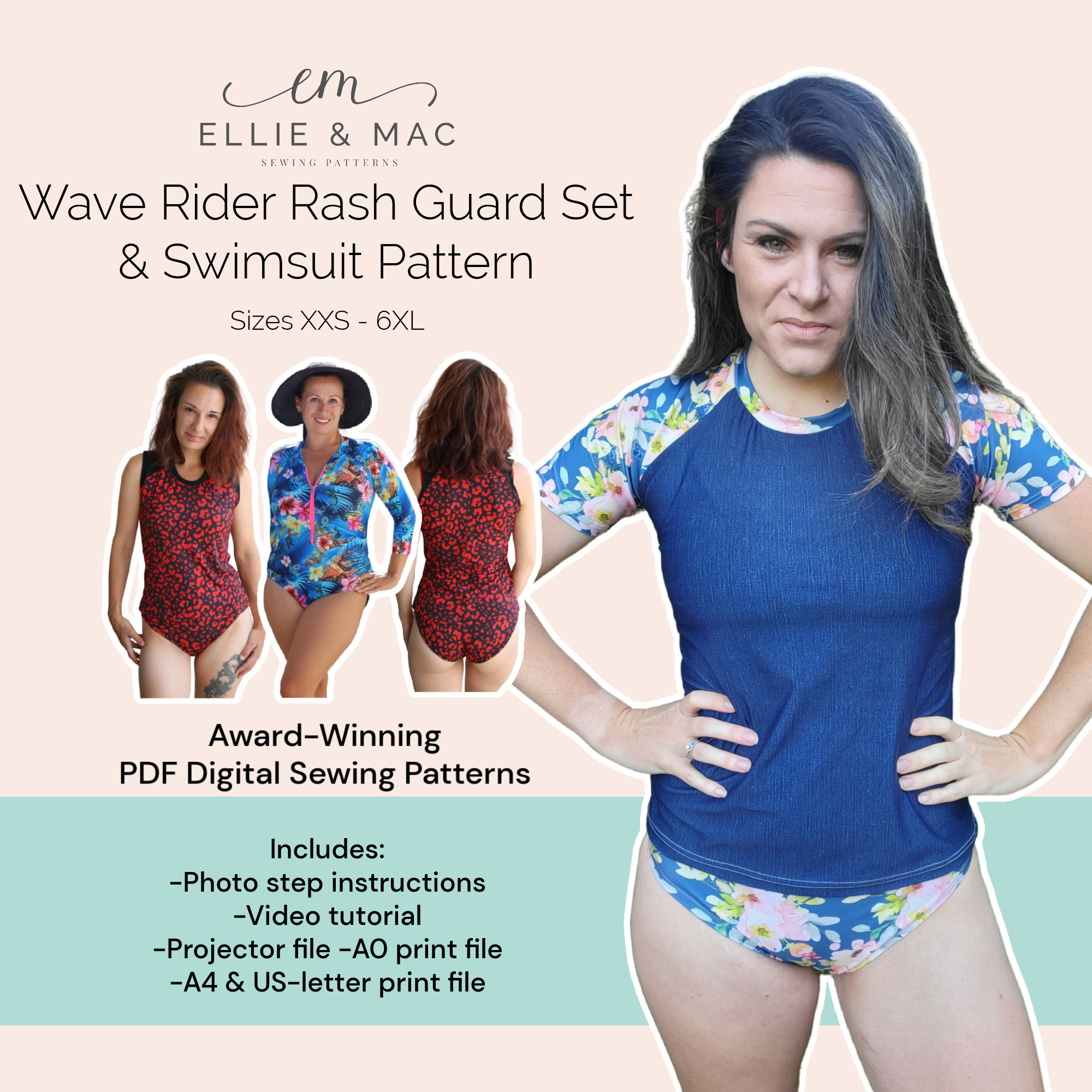 Sleeveless Rash Guard With Built In Shelf Bra UPF 50+ - Maui