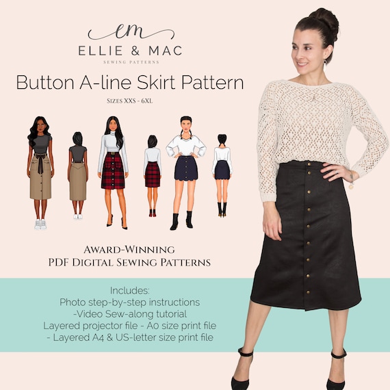 Button down skirt sewing pattern hotsell
