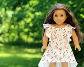 Doll Maxi Dress Pattern, PDF Sewing Pattern, Beginner level sewing patterns 18 inch doll + Video, Easy sewing pattern, projector pattern