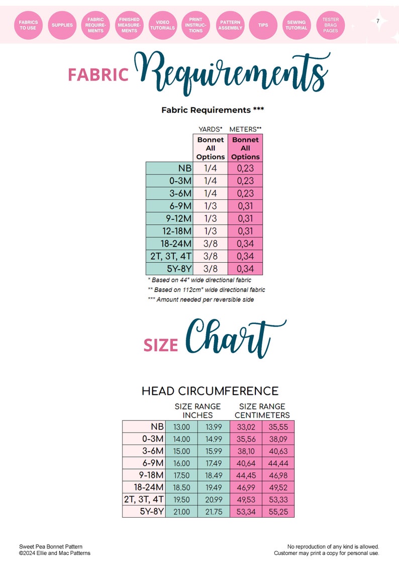 Sweet Pea Baby Bonnet Sewing Pattern: Newborn to 8 Years (digital PDF ...