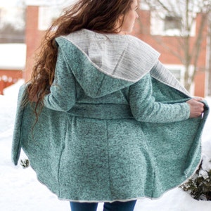 True Crush Cardigan PDF Sewing Pattern | Wrap jacket with oversize hood pattern | 13 sizes XXS - 7XL | Ellie and Mac