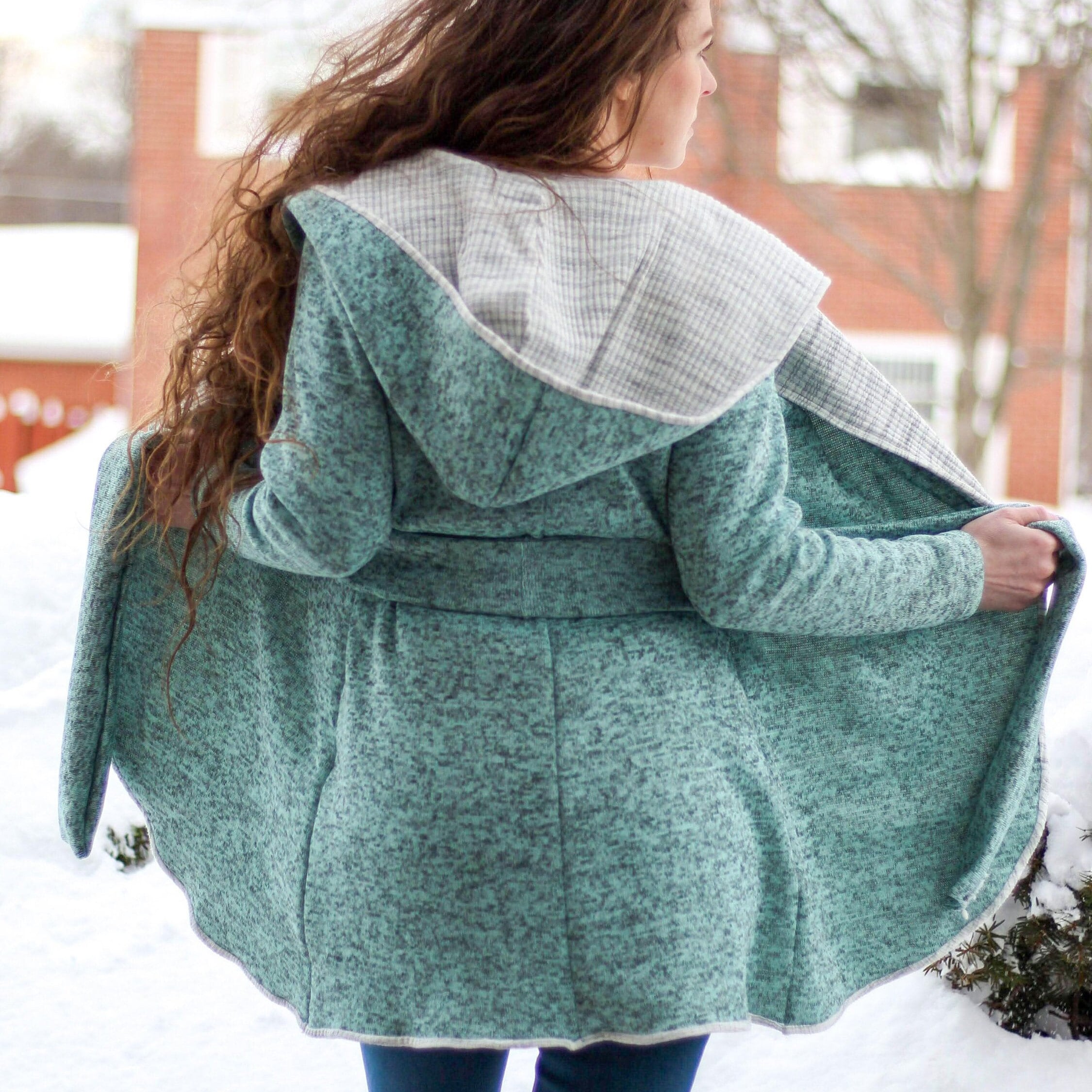 Oversized Hood Wrap Jacket Sewing Pattern: Knit Cardigan (PDF Pattern ...