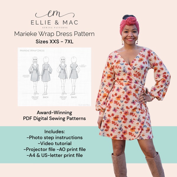 Wrap Dress Pattern - Etsy