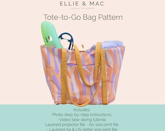 Tote to Go Bag Sewing Pattern: Beach, Pool, Picnic (Digital PDF)