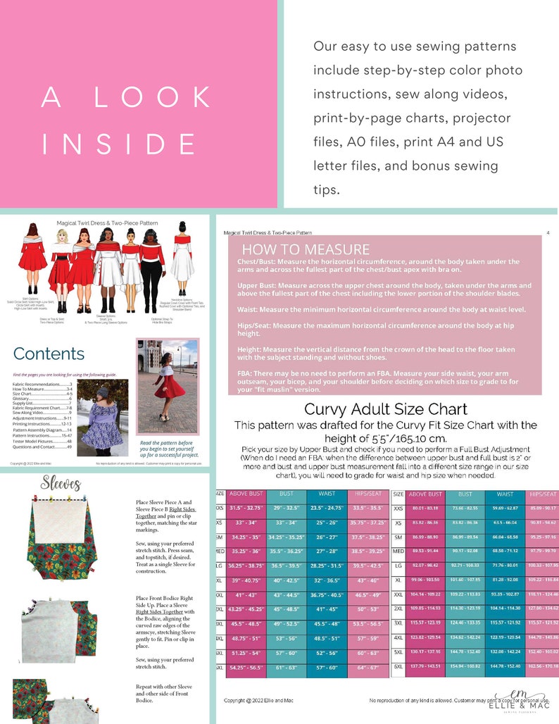 Digital PDF Sewing Pattern Video Tutorial for Twirl Dress Etsy