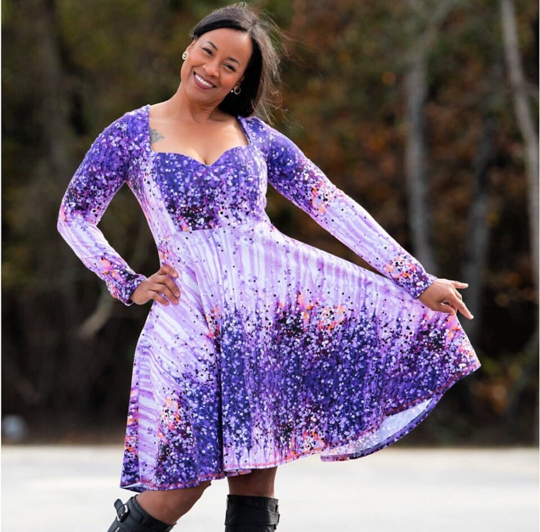 Shell Print Cut Out Sweetheart Dress