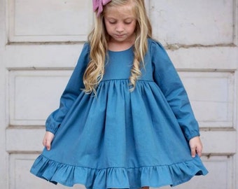 Schnittmuster Kinderkleid: Vintage Rüschensaum (PDF Digital Download)