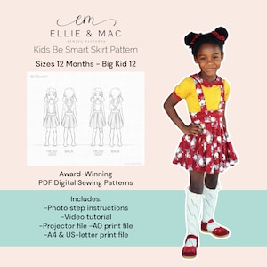 Kids Jumper Skirt Sewing Pattern with Video Tutorial (PDF Download)